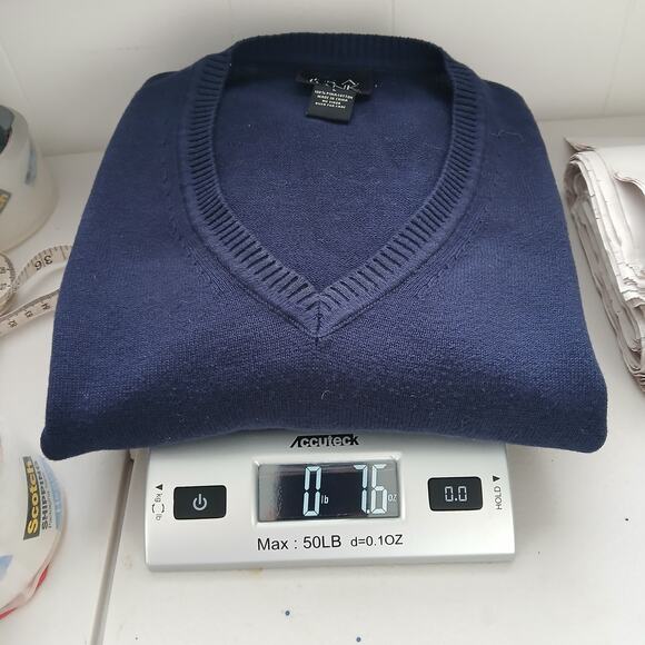 Jos A. Bank Navy Pima Cotton Pull Over Sweater Vest Mens LG Old Money Minimalist - Picture 7 of 7